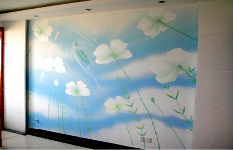 建宁画墙绘怎么画好白云的蓬松感?